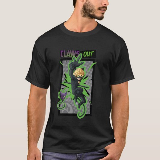 ミラクルラス・コレクション 猫の黒の焦点 Tシャツ (正面)