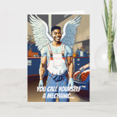 ミラクルワーカーブラック整備士誕生日 カード (正面)