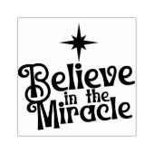 ミラクル信じス・クリスマス・スクエア・ウッドで ラバースタンプ (インプリント)