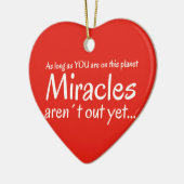 ミラクル引用文赤と白 セラミックオーナメント (左)