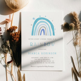 ミラクル·ベイビー·ブルー·レインボー·ボーイ·シャワー  招待状