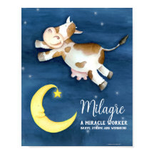 ミラグレ名前の意味は遊び心のある牛のアートムーンオーバー