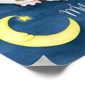 ミラグレ名前意味遊び心牛アート月を超えて ポスター (角)