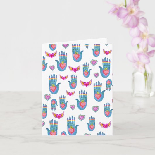 ミラグロスフレーミングハートウォーターカラーキュートバレンタイン カード (蘭)