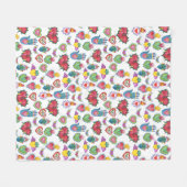 ミラグロスフレーミングハートウォーターカラーバレンタインラブ フリースブランケット (正面(横))