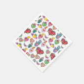 ミラグロスフレーミングハートウォーターカラーバレンティンラブ スタンダードカクテルナプキン (角)