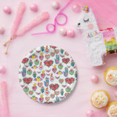 ミラグロスフレーミングハートウォーターカラーバレンティンラブ ペーパープレート (パーティー)