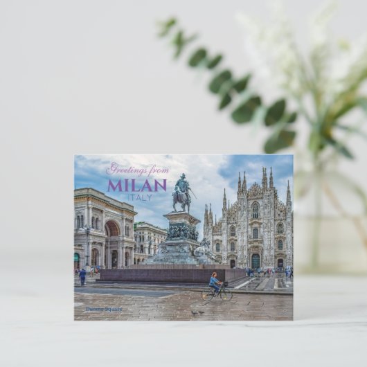 ミラノからの挨拶イタリアはがき風光明媚なミラノ ポストカード (スタンド正面)