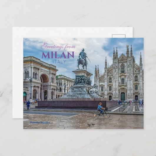 ミラノからの挨拶イタリアはがき風光明媚なミラノ ポストカード (正面/裏面)