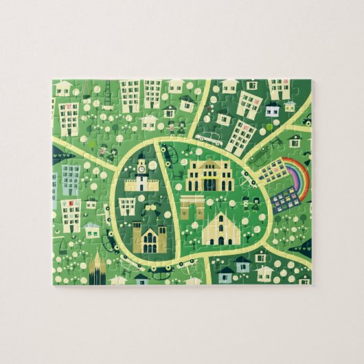 ミラノのパズルの漫画の地図 ジグソーパズル (横)