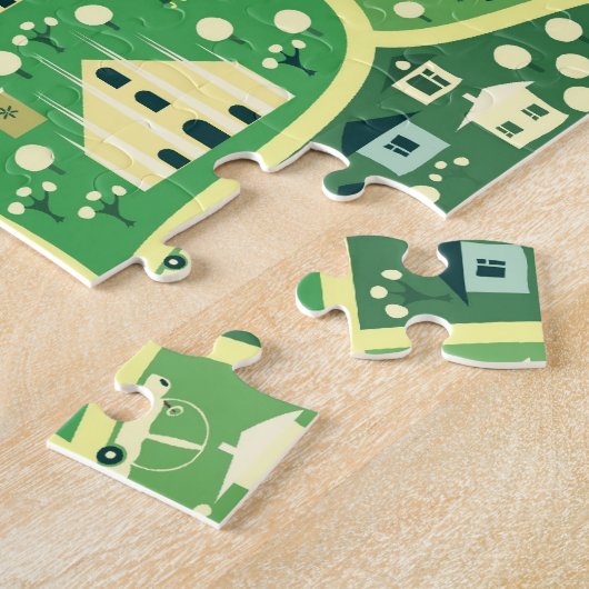 ミラノのパズルの漫画の地図 ジグソーパズル (側面)