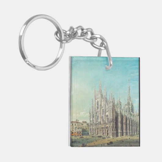 ミラノのピアッツァデルドゥオモbyカルロボッソリ キーホルダー (正面左)