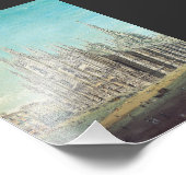 ミラノのピアッツァデルドゥオモbyカルロボッソリ フォトプリント (角)