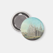 ミラノのピアッツァデルドゥオモbyカルロボッソリ マグネット (正面/裏面)