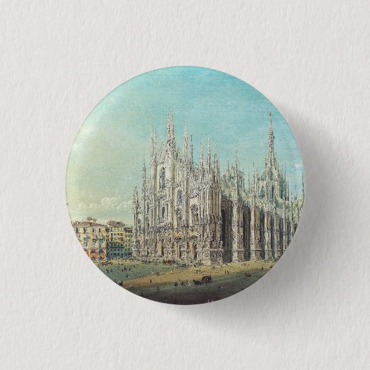 ミラノのピアッツァデルドゥオモbyカルロボッソリ 缶バッジ (正面)