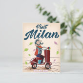 ミラノのマンガヴィンテージ旅行ポスターを参照 ポストカード (スタンド正面)