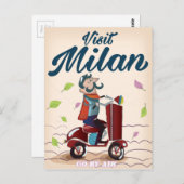 ミラノのマンガヴィンテージ旅行ポスターを参照 ポストカード (正面/裏面)