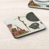 ミラノの一人乗り二輪馬車、石弓および装甲は、17のfrをめっきします コースター (左側)