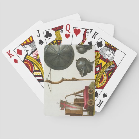 ミラノの一人乗り二輪馬車、石弓および装甲は、17のfrをめっきします トランプ (裏面)