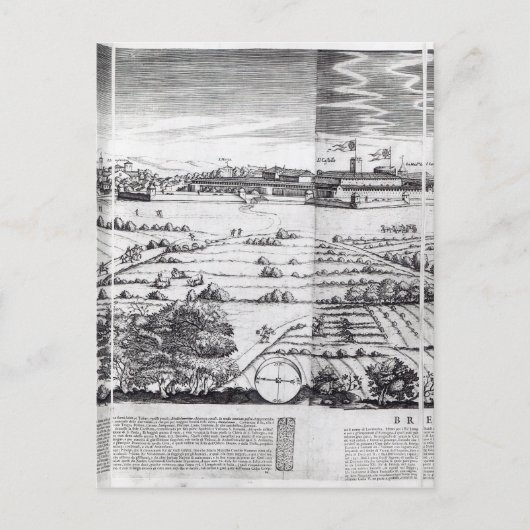 ミラノの地図の一部分， 1640 ポストカード (正面)
