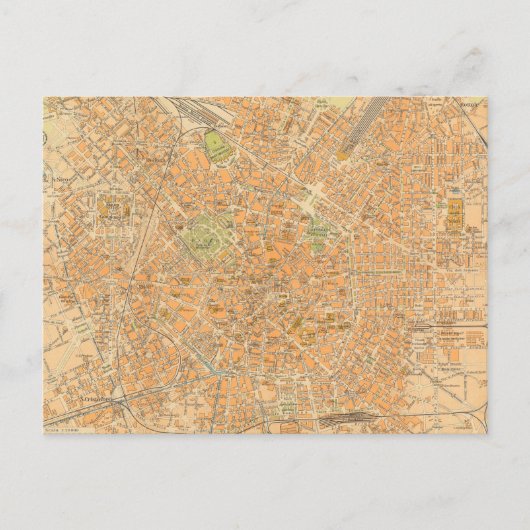 ミラノの地図 – イタリア，ミラノの地図 ポストカード (正面)