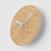 ミラノの地図 – イタリア，ミラノの地図 ラウンド壁時計 (傾斜)