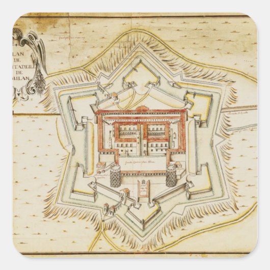 ミラノの城塞の計画 スクエアシール (正面)
