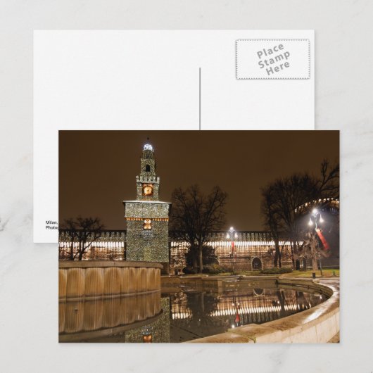 ミラノの城 ポストカード (正面/裏面)
