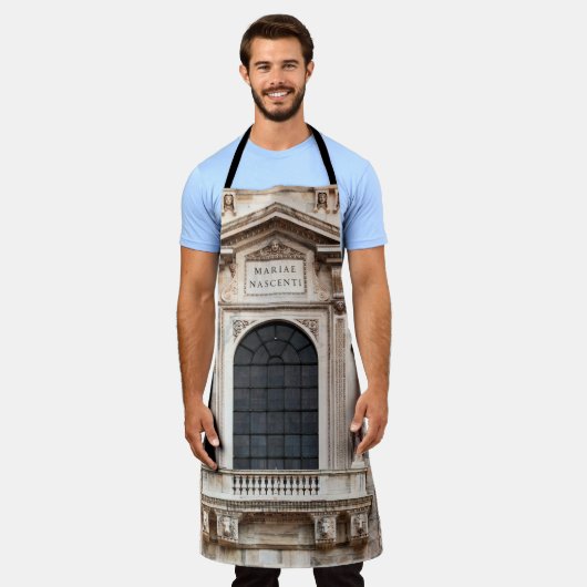 ミラノの大聖堂。美しイタリアンいテンプレート エプロン (着用した状態)