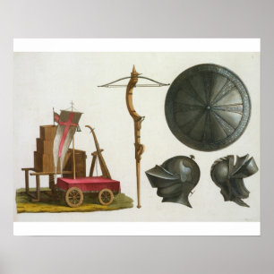 ミラノの戦車、クロスボウとアーマー、プレート17 fr ポスター