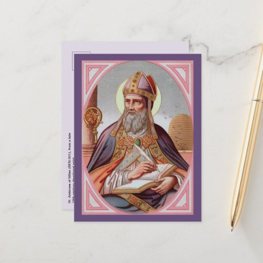 ミラノの聖アンブローズ(BEN 001) ポストカード (正面/裏面インサイチュ)