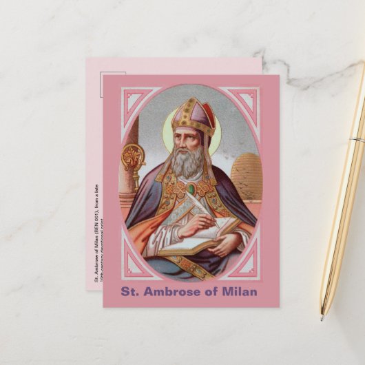 ミラノの聖アンブローズ(BEN 001) ポストカード (正面/裏面インサイチュ)