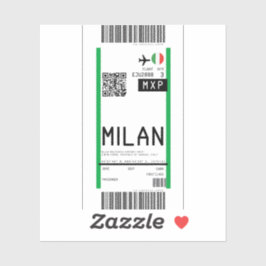 ミラノへの搭乗券(MXP) シール