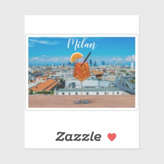 ミラノを望むテーブルの上にスピリッツのカクテル シール (シート)