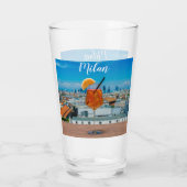 ミラノを望むテーブルの上にスピリッツのカクテル タンブラーグラス (裏面)