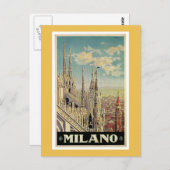ミラノイタリアのヴィンテージ旅行ポスター ポストカード (正面/裏面)