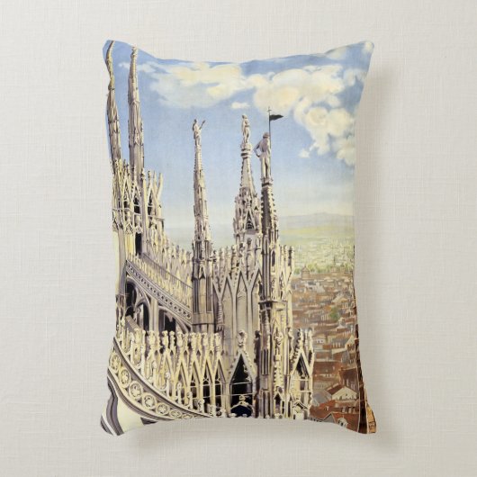 ミラノイタリアゴシック大聖堂ドゥオモヴィンテージトラベル アクセントクッション (正面(垂直))