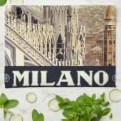 ミラノイタリアゴシック大聖堂ドゥオモヴィンテージトラベル キッチンタオル (折り畳み)
