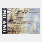 ミラノイタリアゴシック大聖堂ドゥオモヴィンテージトラベル キッチンタオル (横)