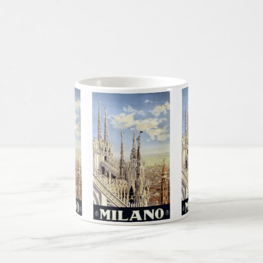 ミラノイタリアゴシック大聖堂ドゥオモヴィンテージトラベル コーヒーマグカップ (中央)