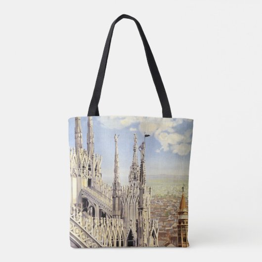 ミラノイタリアゴシック大聖堂ドゥオモヴィンテージトラベル トートバッグ (裏面)