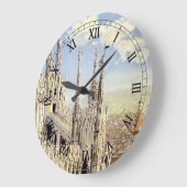 ミラノイタリアゴシック大聖堂ドゥオモヴィンテージトラベル ラージ壁時計 (傾斜)