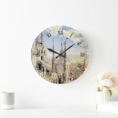 ミラノイタリアゴシック大聖堂ドゥオモヴィンテージトラベル ラージ壁時計 (ホーム)