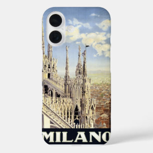 ミラノイタリアゴシック大聖堂ドゥオモヴィンテージトラベル iPhone 16ケース