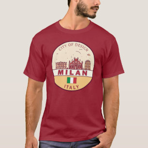 ミラノイタリアシティスカイラインエンブレム Tシャツ