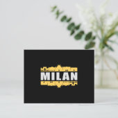 ミラノイタリアシティスカイラインシティスケープおもしろいギフト ポストカード (スタンド正面)