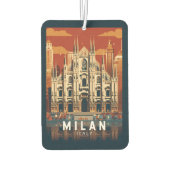 ミラノイタリアドゥオモディミラノトラベルアートヴィンテージ カーエアーフレッシュナー (裏面)