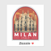 ミラノイタリアドゥオモディミラノトラベルアートヴィンテージ シール (シート)