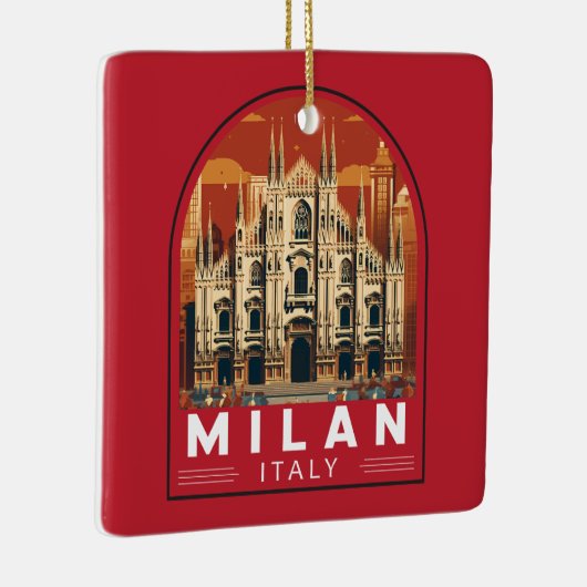 ミラノイタリアドゥオモディミラノトラベルアートヴィンテージ セラミックオーナメント (右)