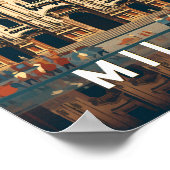 ミラノイタリアドゥオモディミラノトラベルアートヴィンテージ ポスター (角)